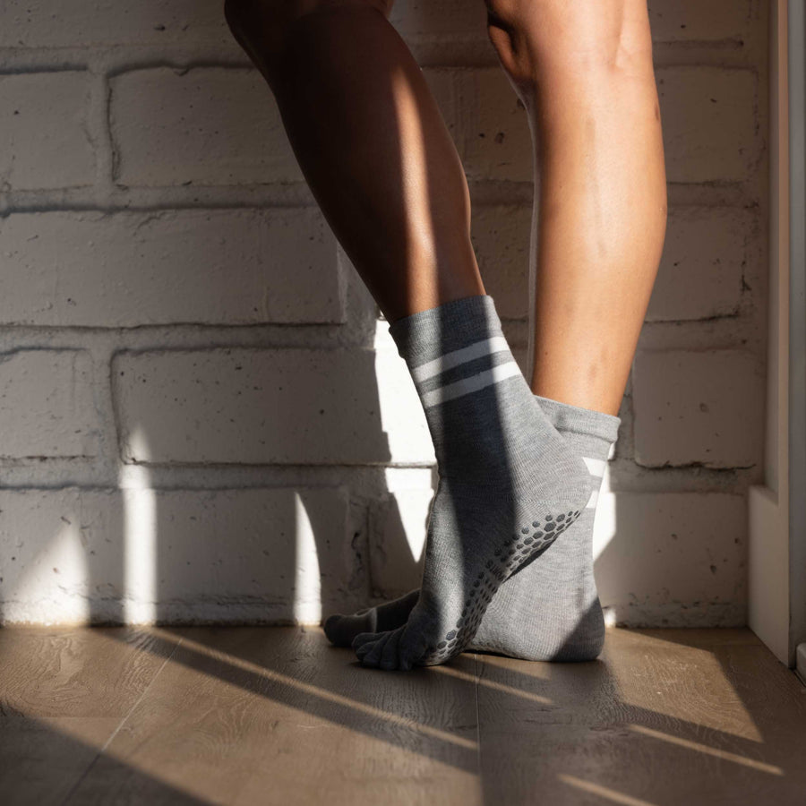 Pilates Grip Sock - Tube Grey
