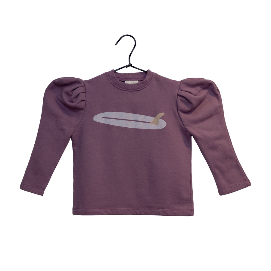 Sweater - Fitted Puffy Sleeve - Mauve