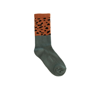 Socks - Cheetah/Bottle Green